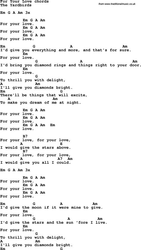 chords for your love|More.